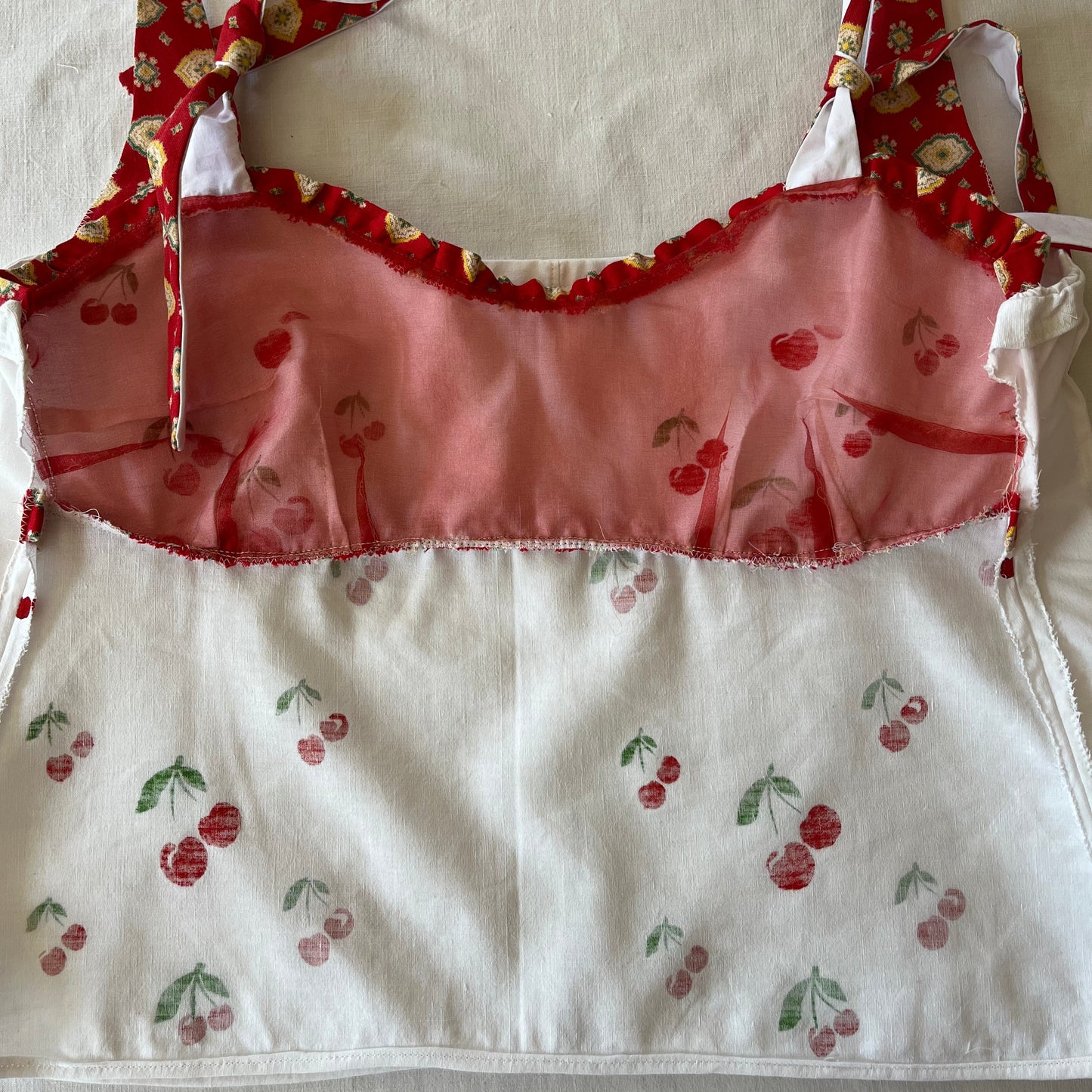 Top d'Été à Bretelles – Sérigraphie Cerise 🍒