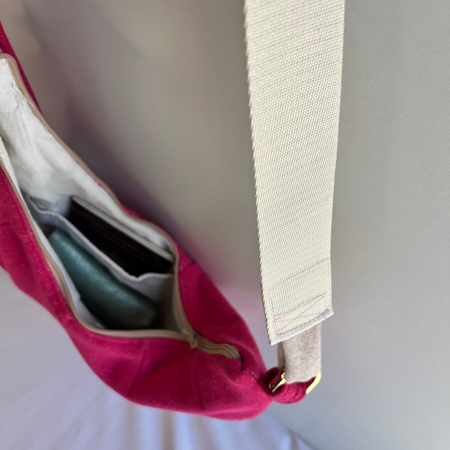 Sac bandoulière rose lune