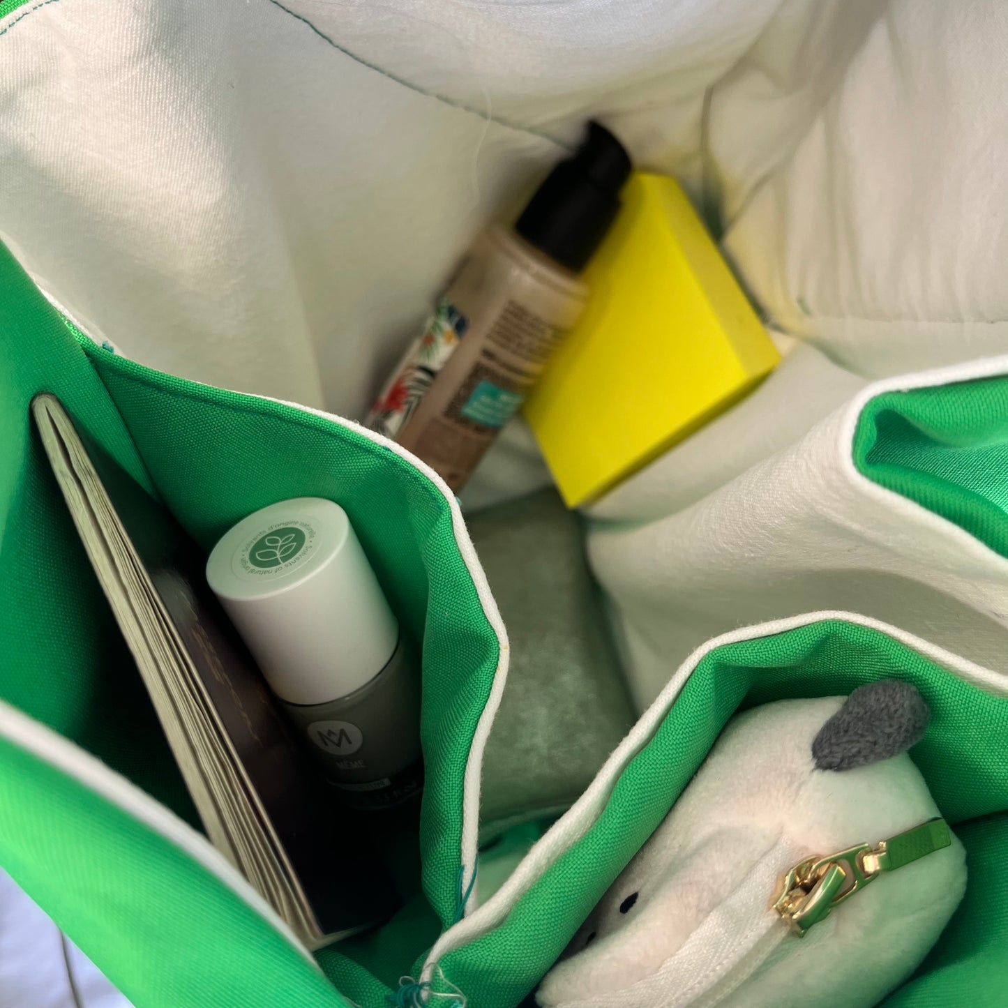 Sac en toile vert d'inspiration Origami pour l'été