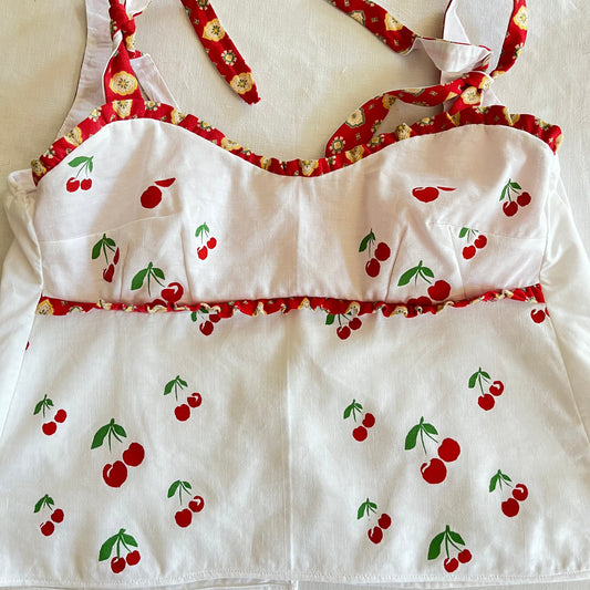 Top d'Été à Bretelles – Sérigraphie Cerise 🍒