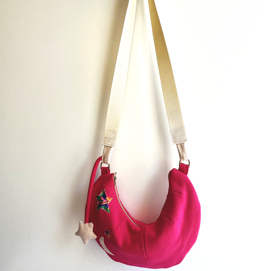 Sac bandoulière rose lune